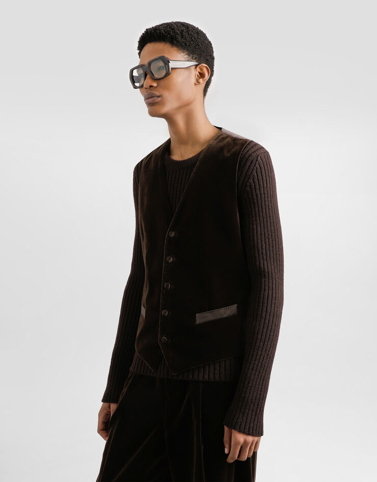 Dolce & Gabbana Smooth velvet vest Multicolor G702UTFUVG7