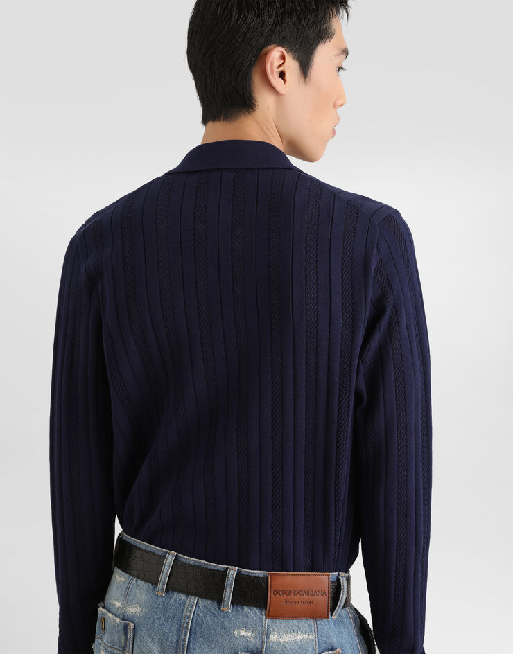 Dolce & Gabbana Openwork cotton cardigan Dolce & Gabbana Openwork cotton cardigan Blue GXVABZJBCKC