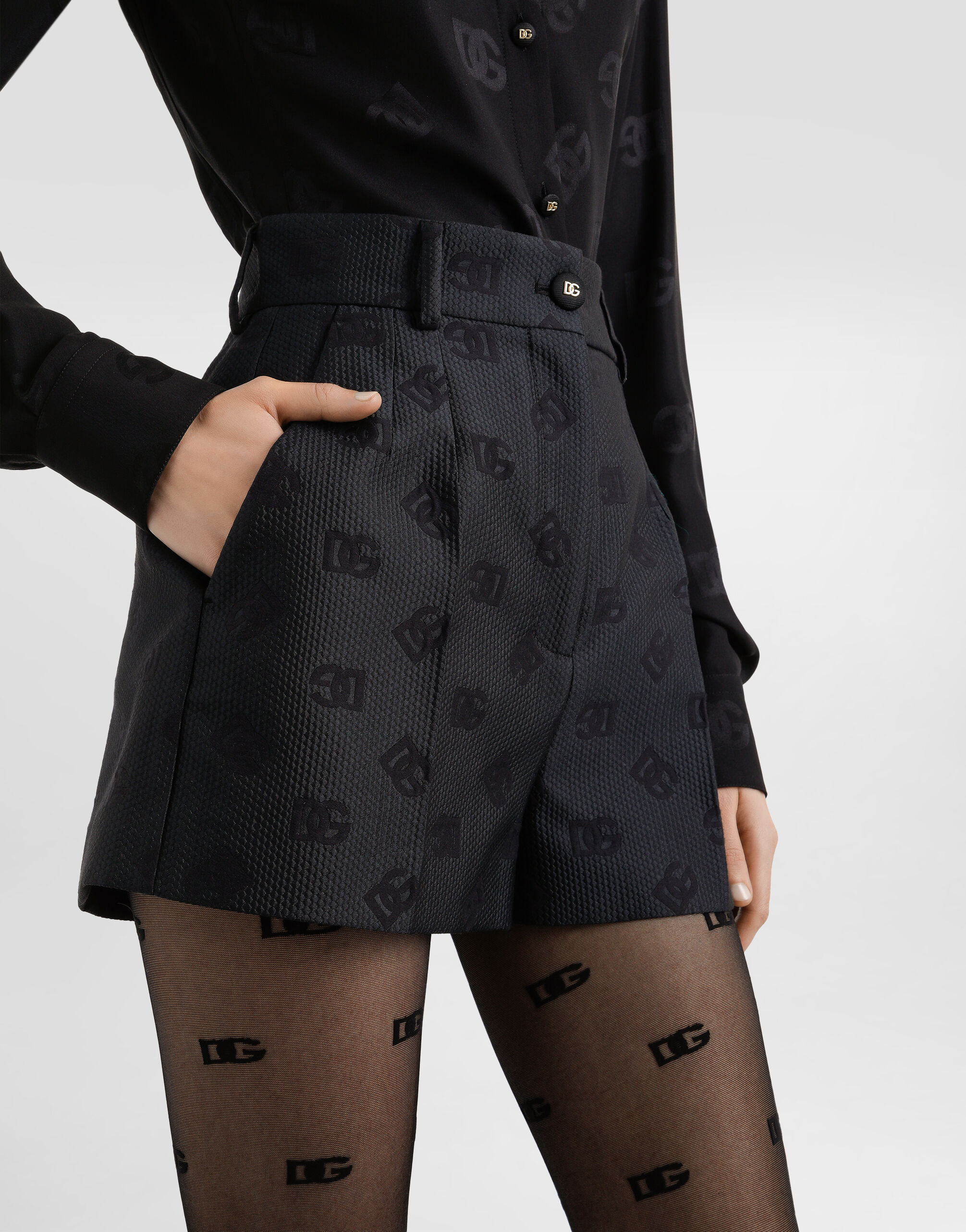 Matelassé jacquard trousers - thumbnail 4