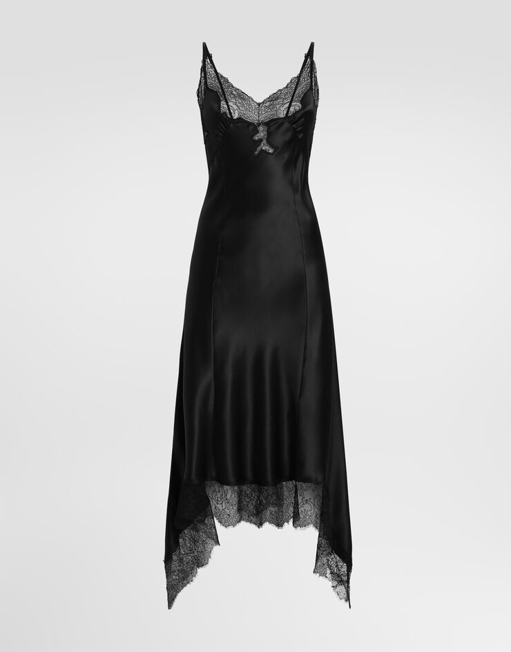 Dolce & Gabbana Silk satin slip dress Dolce & Gabbana Silk satin slip dress Black F631ITFU1AU