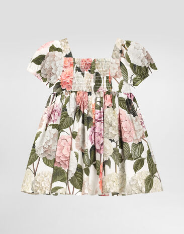 Dolce & Gabbana Hydrangea-print poplin dress Multicolor L24DF4HS5UG