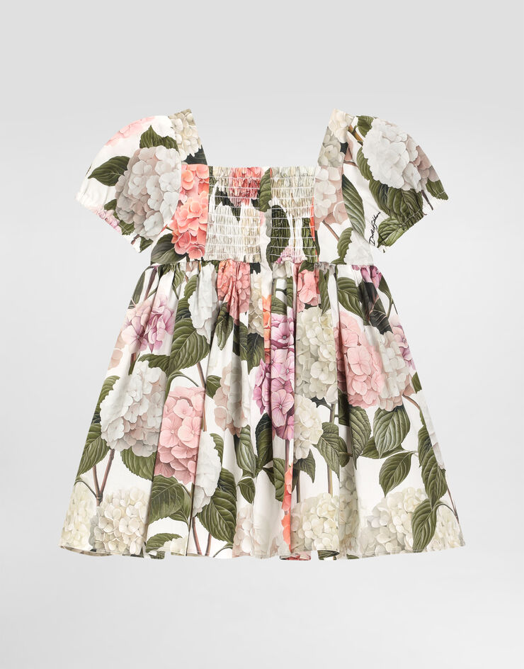 Dolce & Gabbana Hydrangea-print poplin dress Multicolor L24DF4HS5UG
