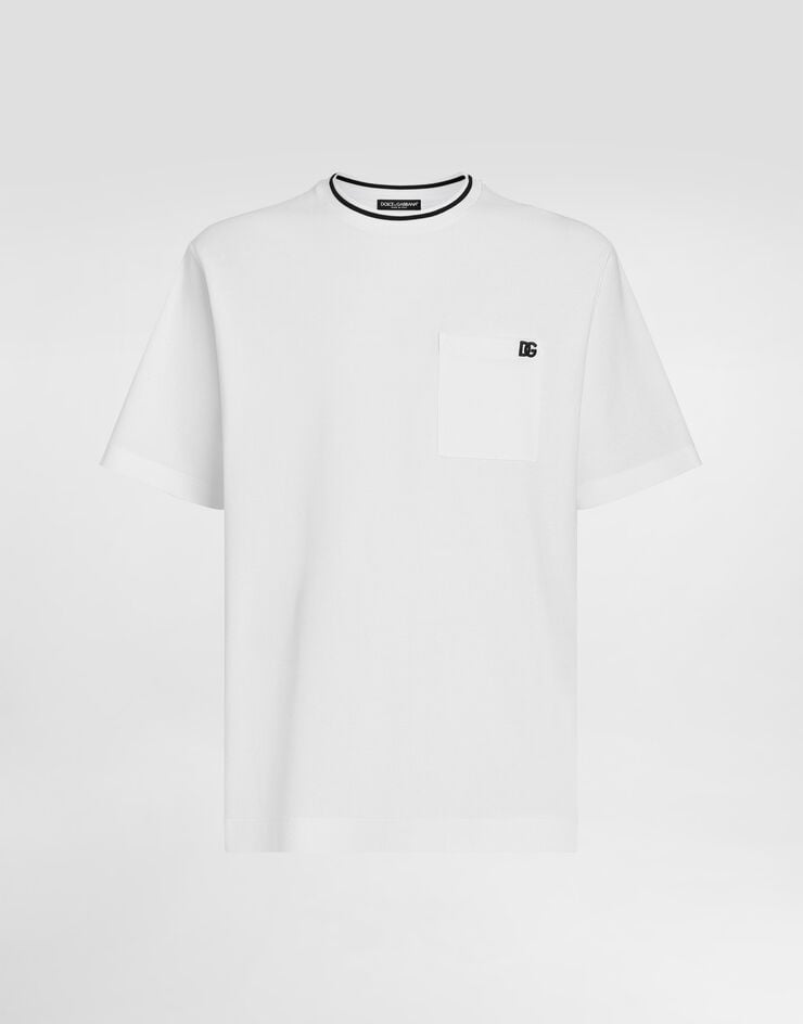Dolce & Gabbana コットンピケ Tシャツ ホワイト G8ST3ZHU7UT