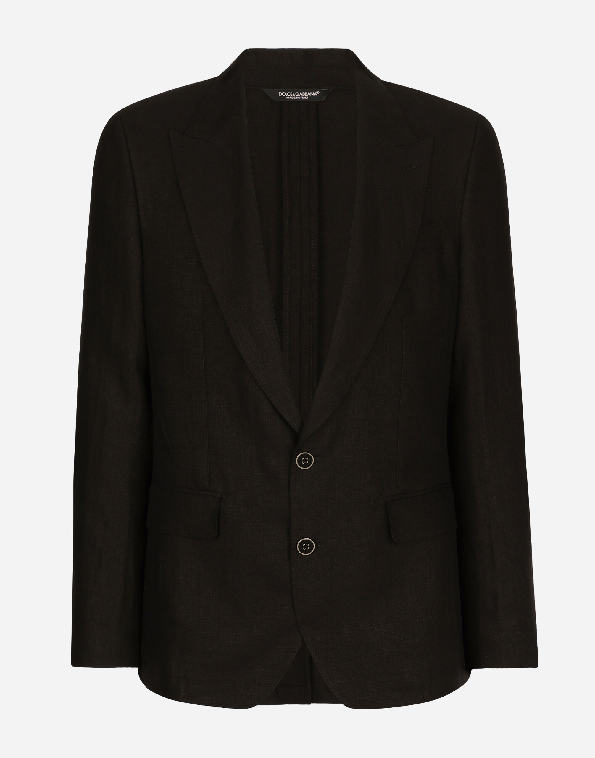 DOLCE&GABBANA SICILIA テーラードジャケット　リネン ブラックのメンズ Linen Sicilia-fit jacket | Dolce&Gabbana®