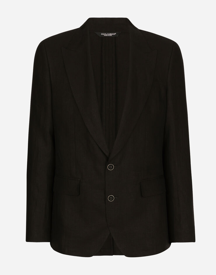Dolce & Gabbana Giacca Sicilia in lino Nero G2QS6TGG862