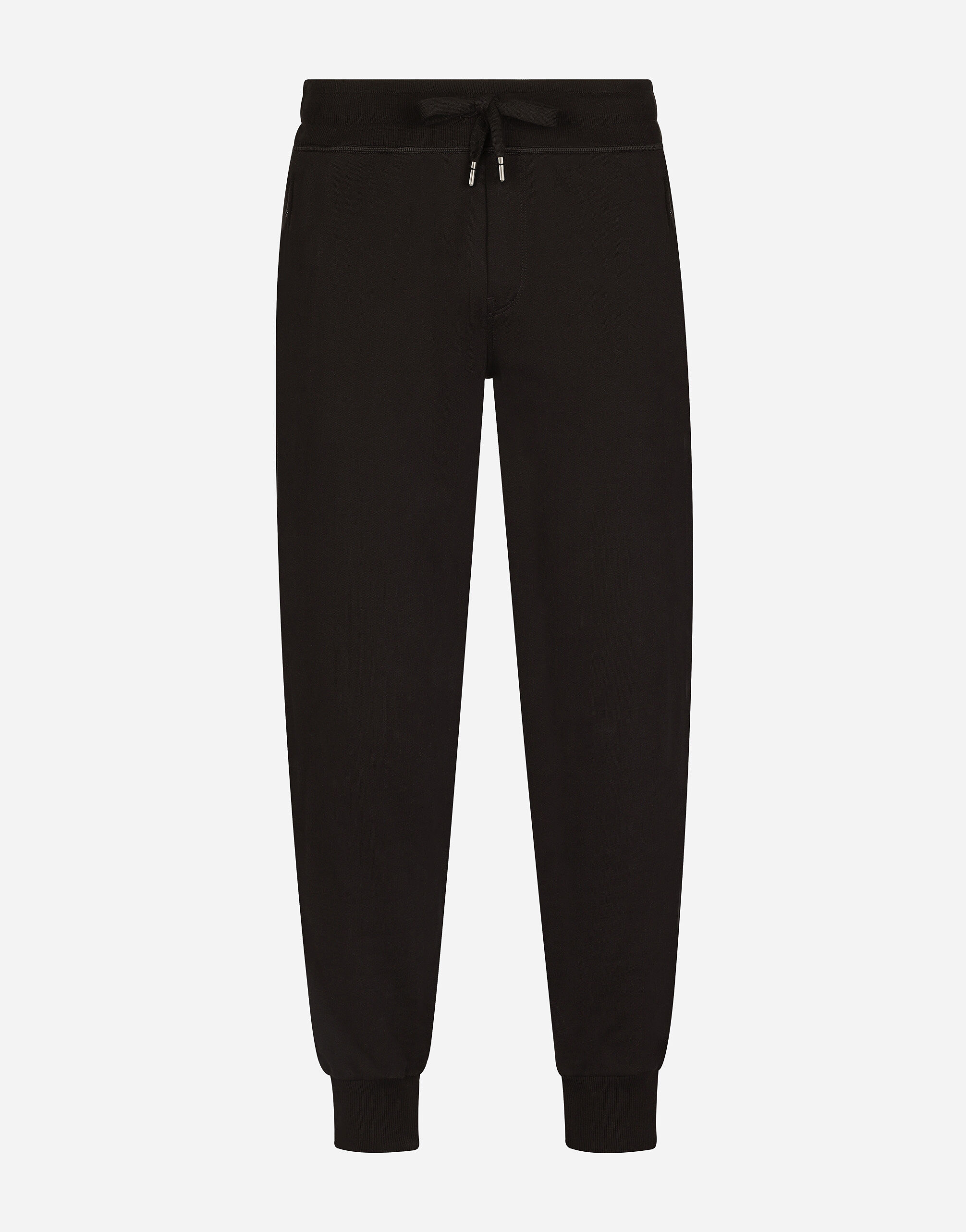 Dolce & Gabbana Jersey jogging pants with branded tag Black GVF7AZHU7H9