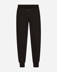Dolce & Gabbana Jersey jogging pants with branded tag Black G4HXATG7ZXD