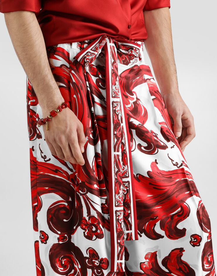 Dolce & Gabbana Majolica-print silk twill trousers Dolce & Gabbana Majolica-print silk twill trousers Multicolor GP22FTHI133