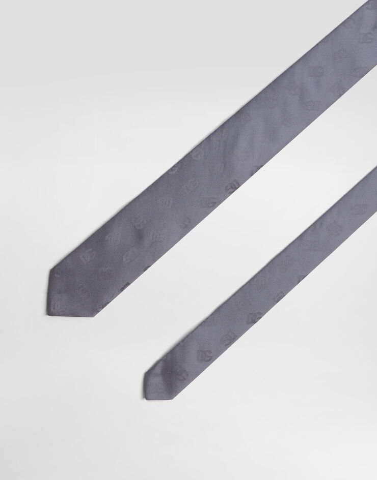 Dolce & Gabbana Jacquardkrawatte mit DG-Logo Grau GT149EFJ1JY