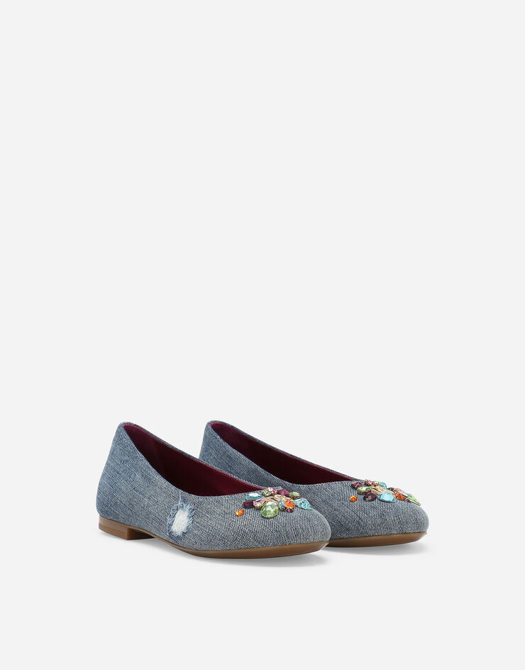 Dolce & Gabbana Ballerines en patchwork de denim Bleu D10510AR142