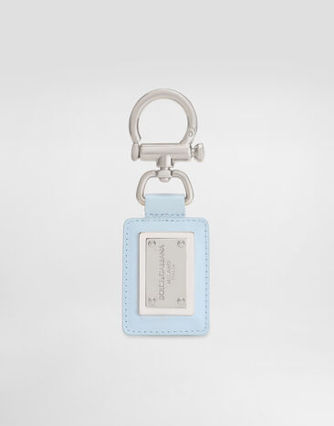 Dolce & Gabbana Smooth calfskin keyring Azure BP3439AV893