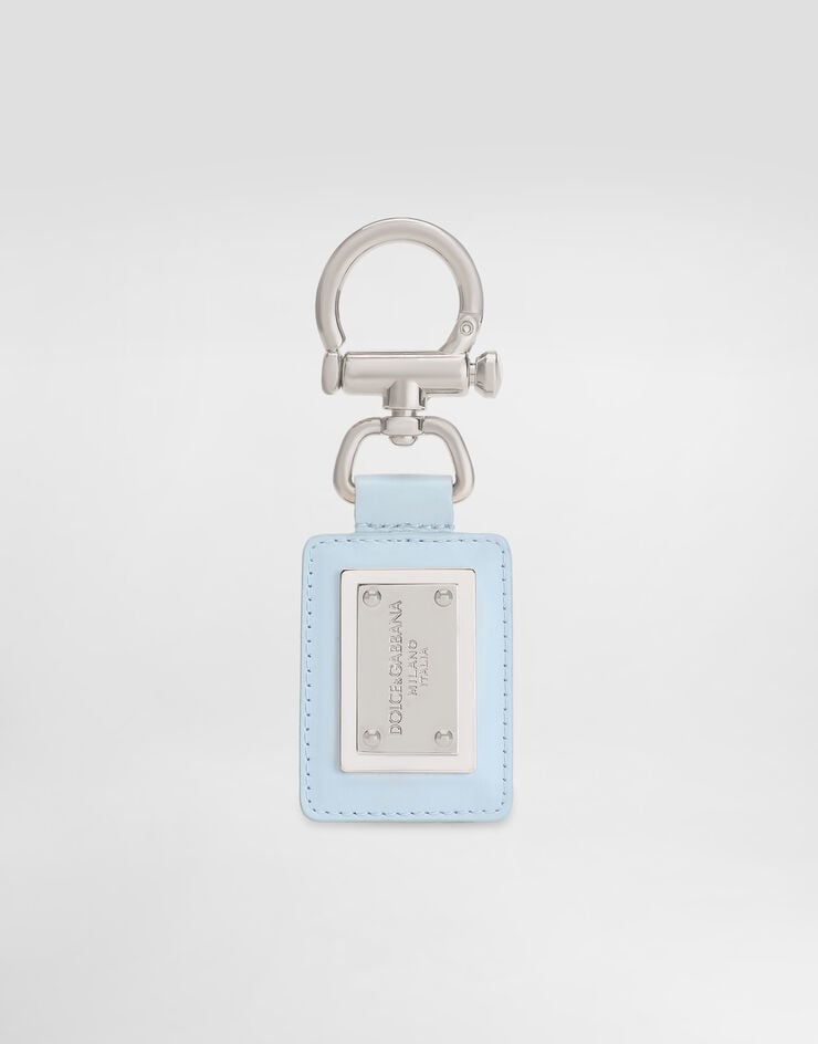 Dolce & Gabbana Smooth calfskin keyring Azure BP3439AV893
