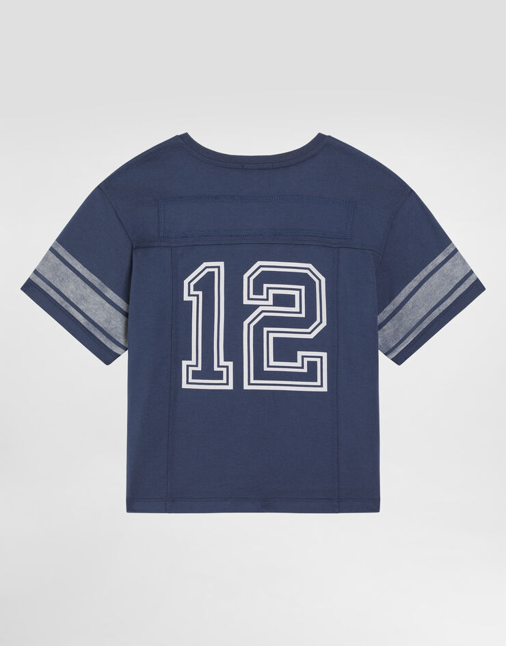 Dolce & Gabbana Jersey t-shirt with print Blue L4JTKFG7PUE