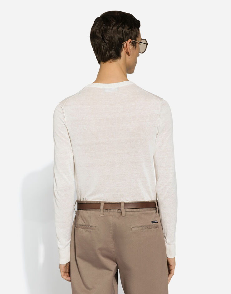 Pull Dolce&Gabbana Encolure Ras-du-cou - Couleur Sable - Taille M (50) - Coton 100% - Made In Italy - Neuf Avec étiquettes