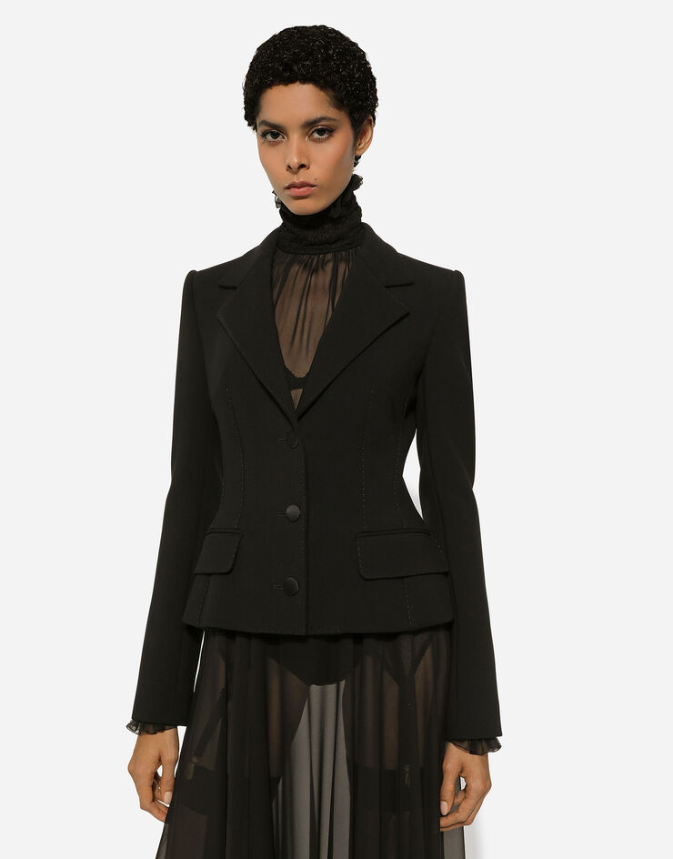 Dolce & Gabbana Einreihige Jacke Dolce aus Wolle Black F27AWTFUBF1