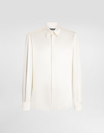 Dolce & Gabbana Silk satin Martini-fit shirt White G5JL8TGK384