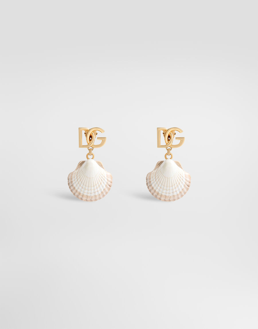 Earrings with DG logo and shell