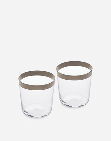 Dolce & Gabbana Set 2 Water Glasses Multicolor TCB003TCALV