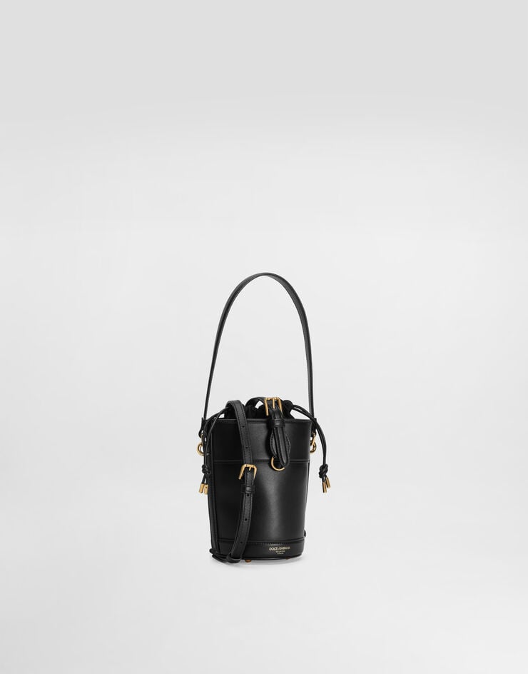 Dolce & Gabbana Bucket Bag Capri aus Canvas und Leder Schwarz BB7816AI451