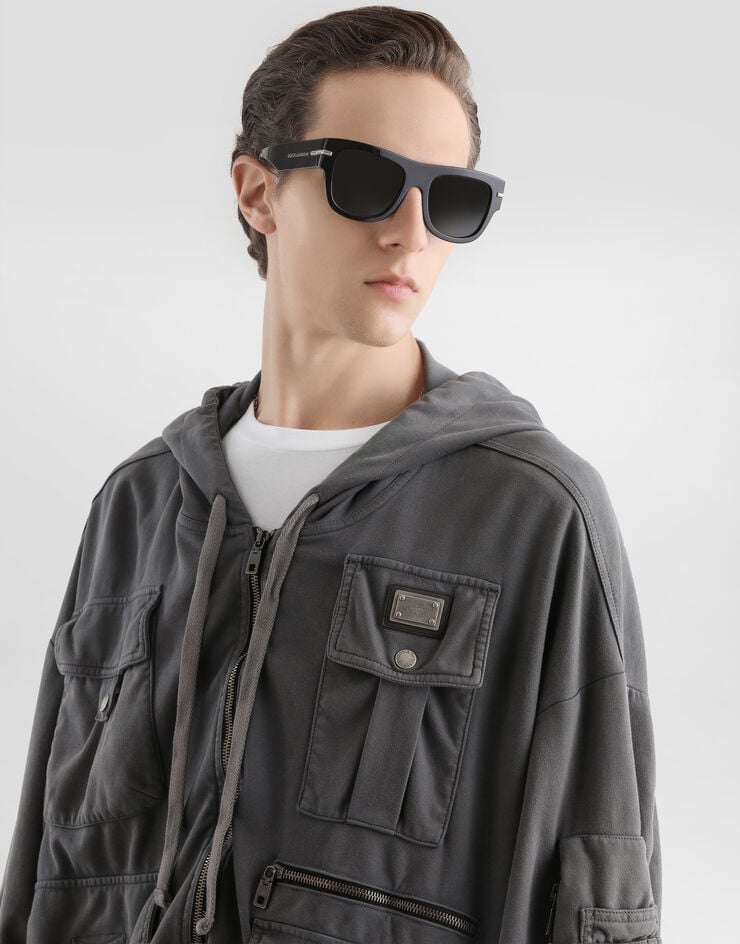 Dolce & Gabbana Felpa con cappuccio in jersey con trattamento anticato Multicolore G9BXYTG7PPS