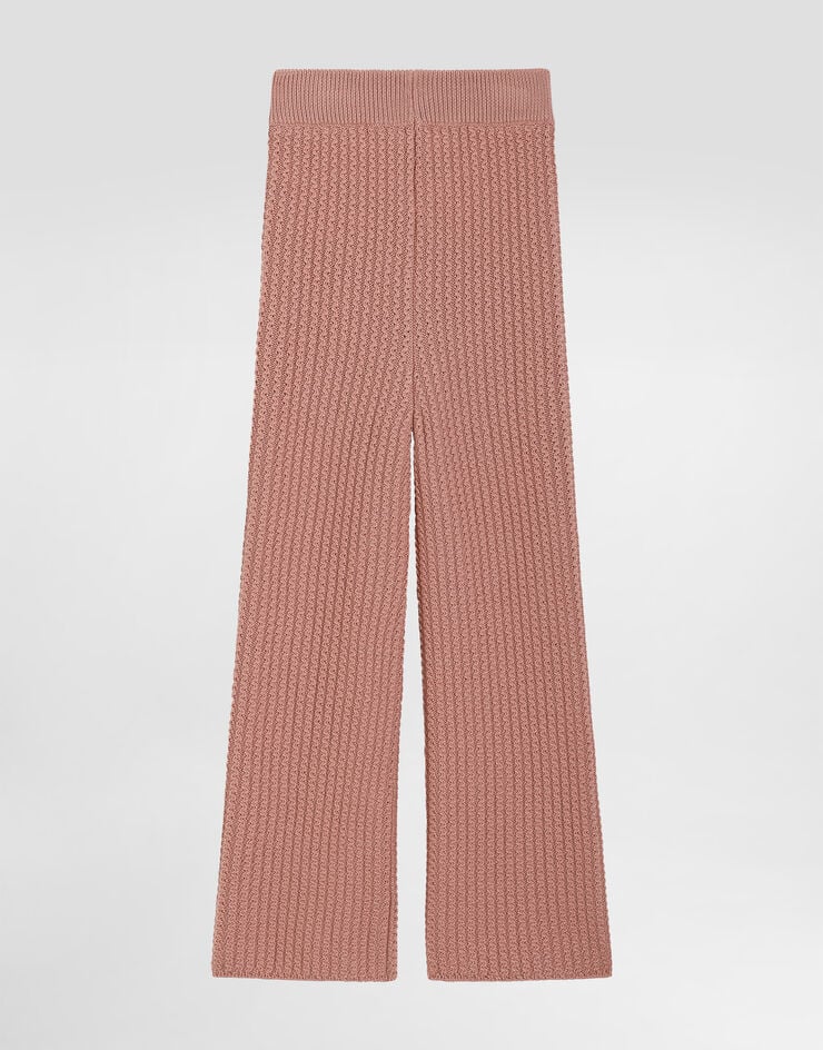 Dolce & Gabbana Cable-knit virgin wool leggings Pink L5KP0AJDVG2