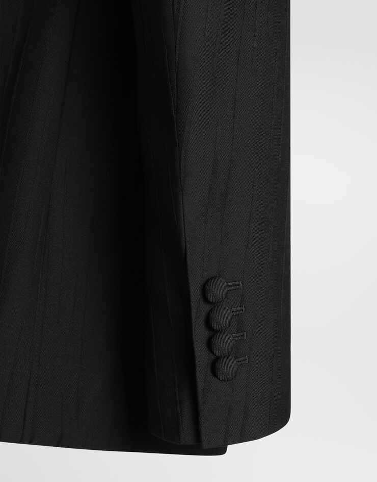 Dolce & Gabbana Sinatra single-breasted jacket in striped wool Black G2VN9TFR22A