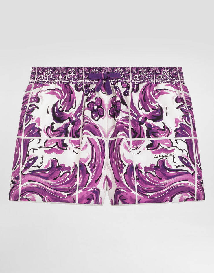 Dolce & Gabbana Majolica-print poplin shorts Multicolor L53Q41FI5JO