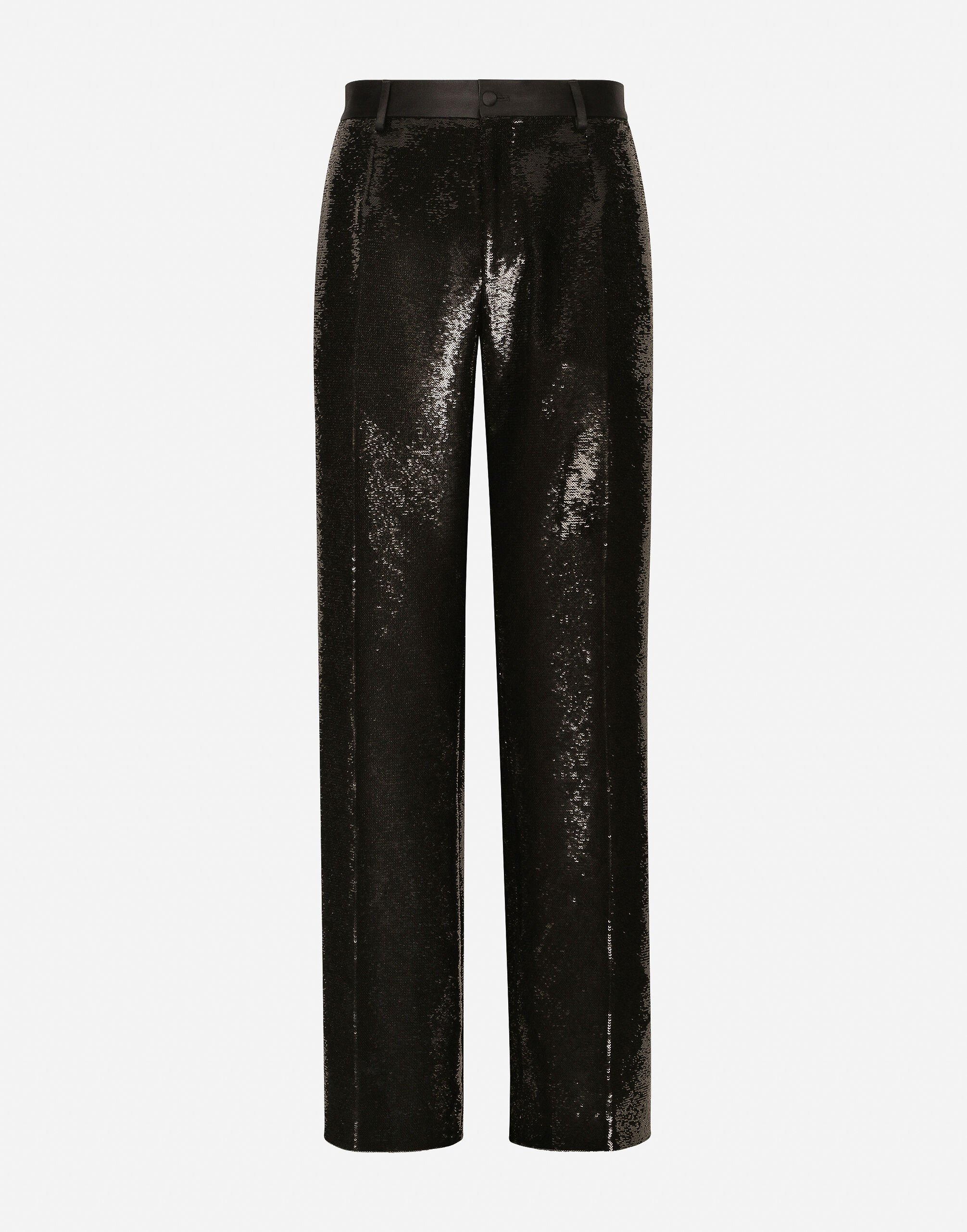 Dolce & Gabbana Pantalón de pernera recta con lentejuelas Plateado G2QU6TFLSEP