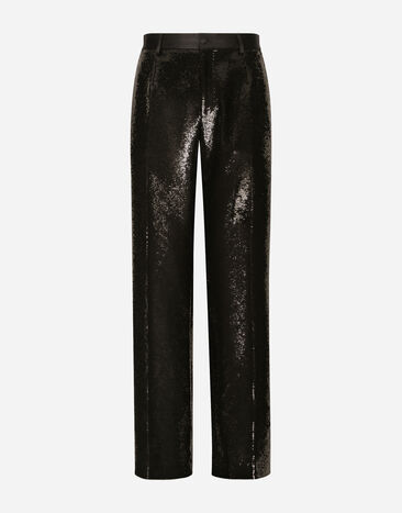 Dolce & Gabbana Sequined straight-leg pants Black LB1A58G0U05