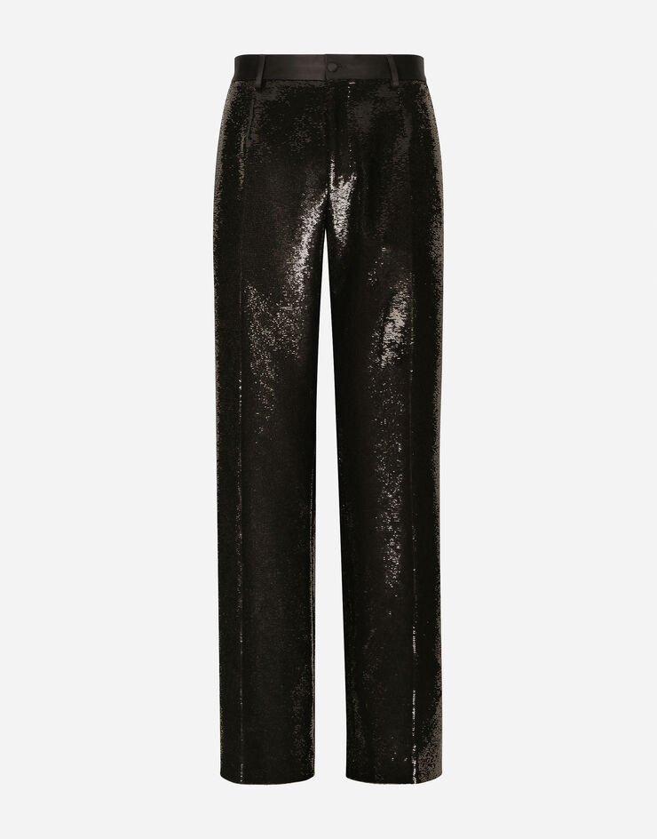 Dolce&Gabbana Sequined straight-leg pants Black GYZMHTFLSIM