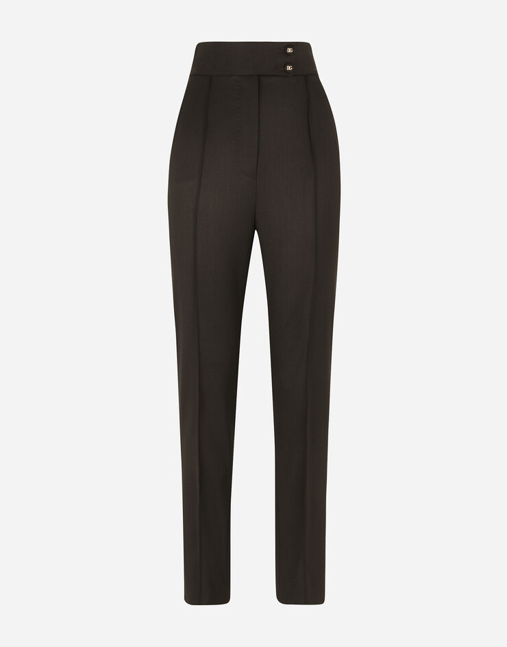 Dolce & Gabbana Pantalones de popelina de lana Negro FTCF1TFUBD5