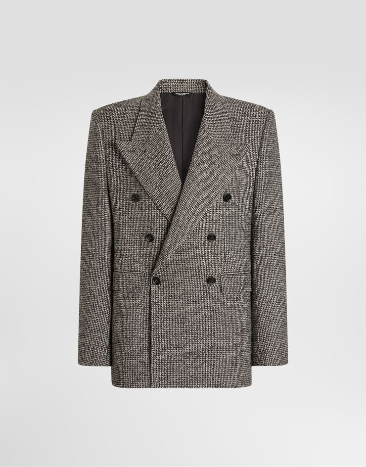 Dolce & Gabbana Sinatra double-breasted jacket in birdseye wool blend Dolce & Gabbana Sinatra double-breasted jacket in birdseye wool blend Multicolor G2WM3TFMZAT