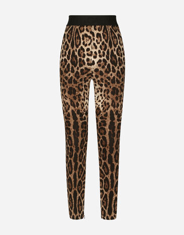Dolce & Gabbana Leggings de charmeuse con estampado de leopardo Multicolor FTCDDDG8HU3