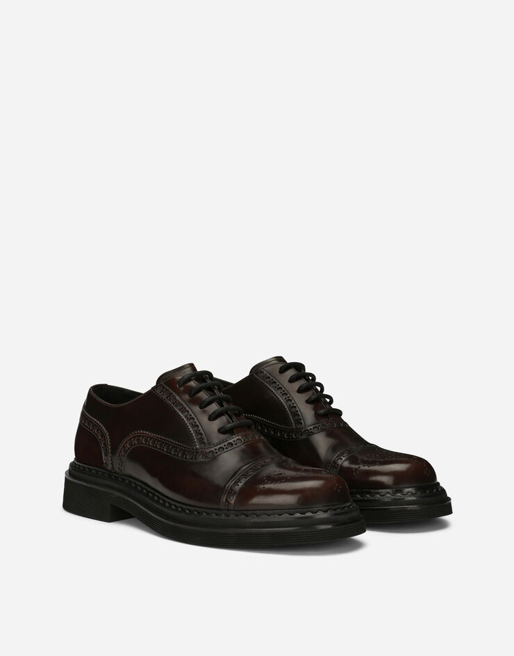 Dolce&Gabbana Brushed calfskin Oxfords Brown A20159A1203