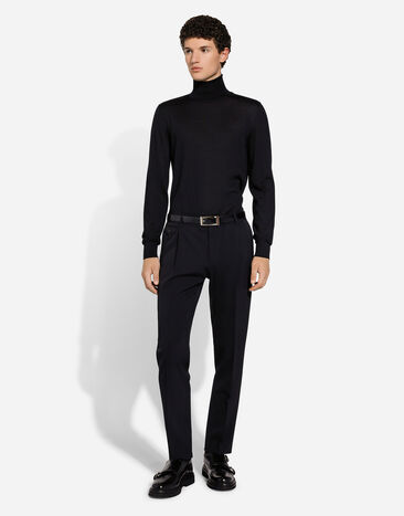 Dolce & Gabbana Jersey de cuello alto en cachemira y seda Negro GXW05TJFMEH