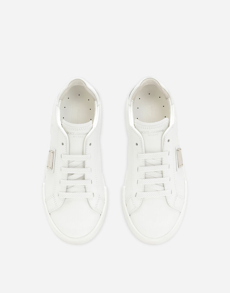 Dolce & Gabbana Sneaker Portofino Vintage aus Kalbsleder Weiss DA5183A3444