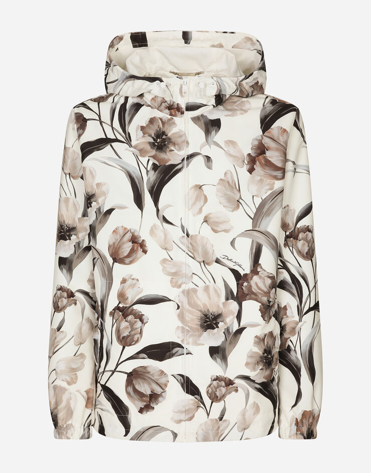 Dolce & Gabbana Cazadora de tejido técnico con estampado de flores Imprima G9BFOTFSSKW