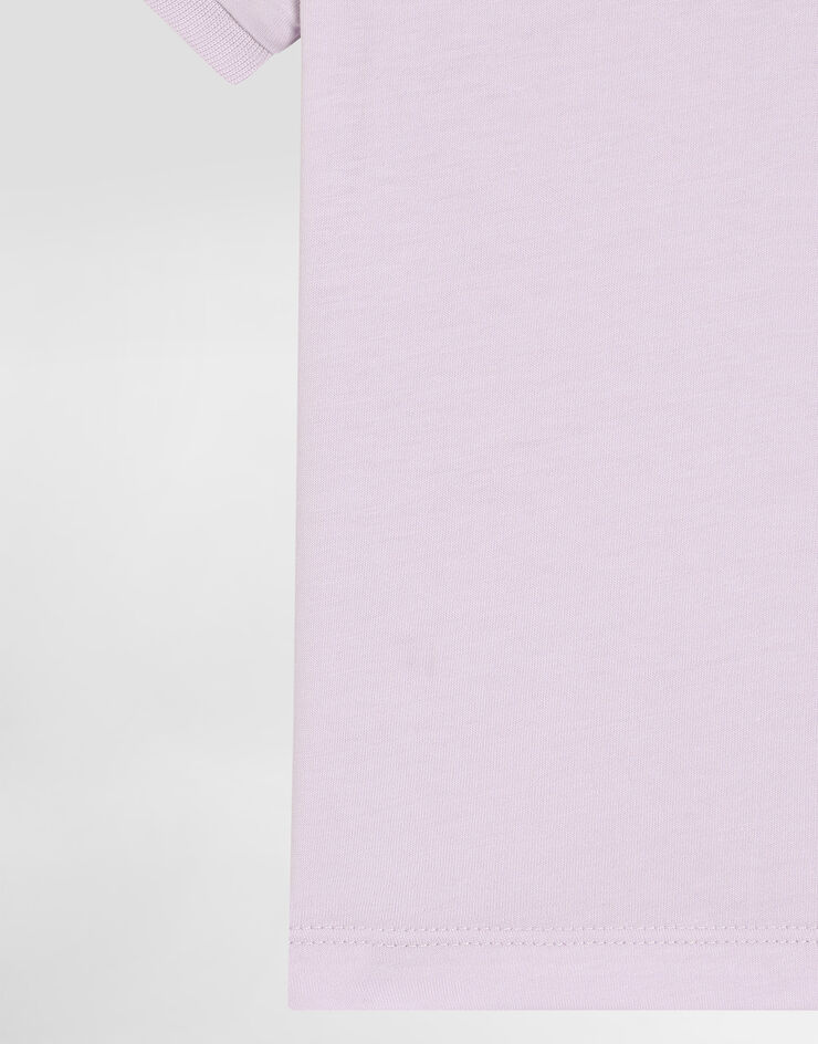 Dolce & Gabbana Jersey T-shirt with logo tag Lilac L5JTMOG7NYU