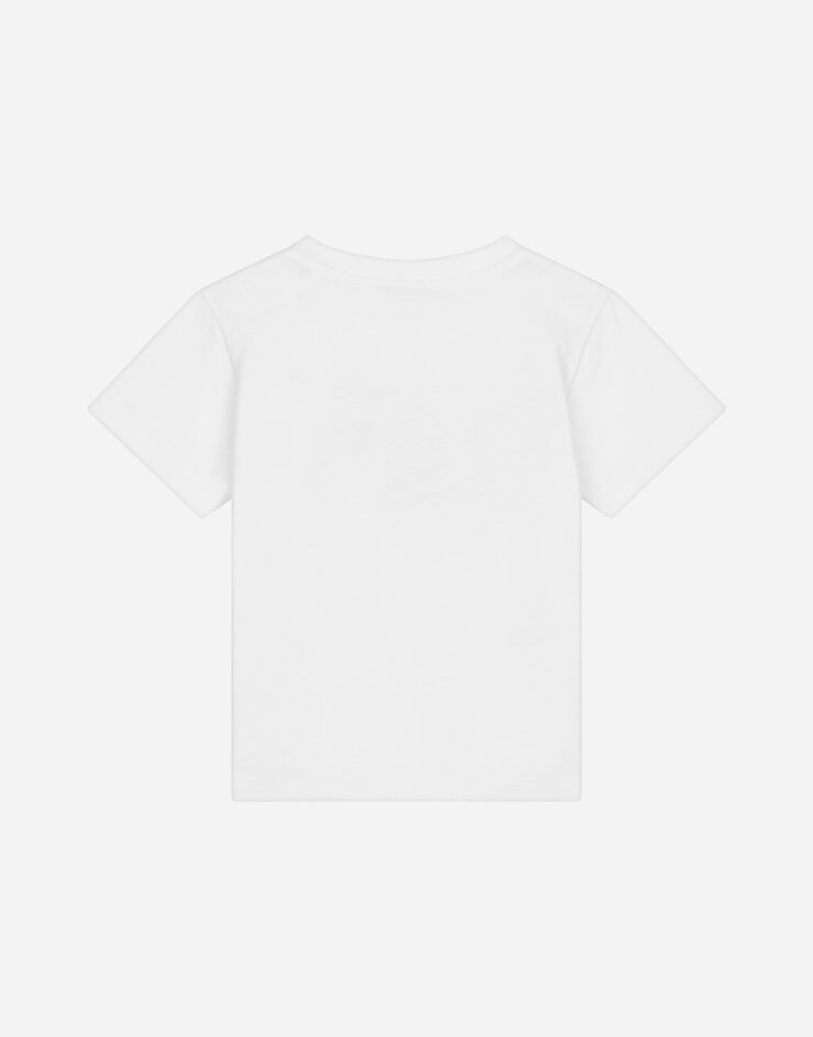 Dolce & Gabbana Jersey T-shirt with Dolce&Gabbana logo Blanco L1JTEYG7MKA