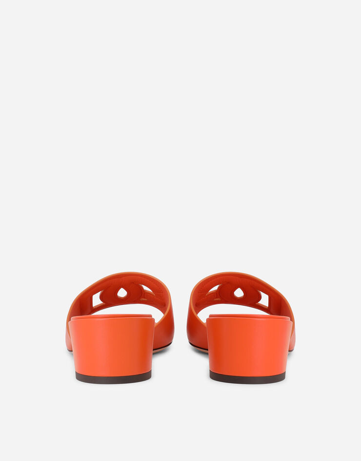 Dolce & Gabbana Calfskin mules with DG Millennials logo Orange CR1139AY329