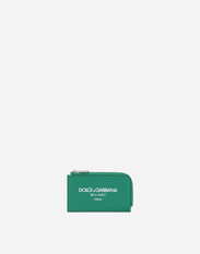 Dolce & Gabbana Calfskin card holder with logo Green GH874ZFUFJU