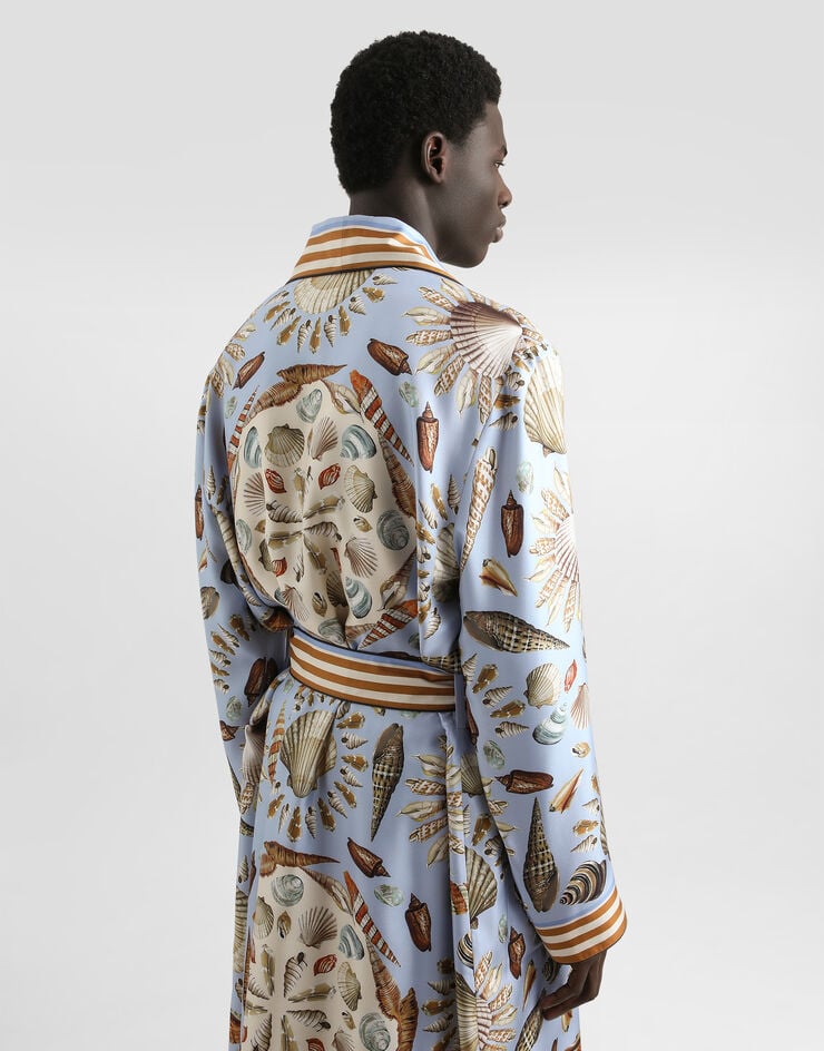 Dolce & Gabbana Shell-print silk twill robe Multicolor G031TTHI1ZB