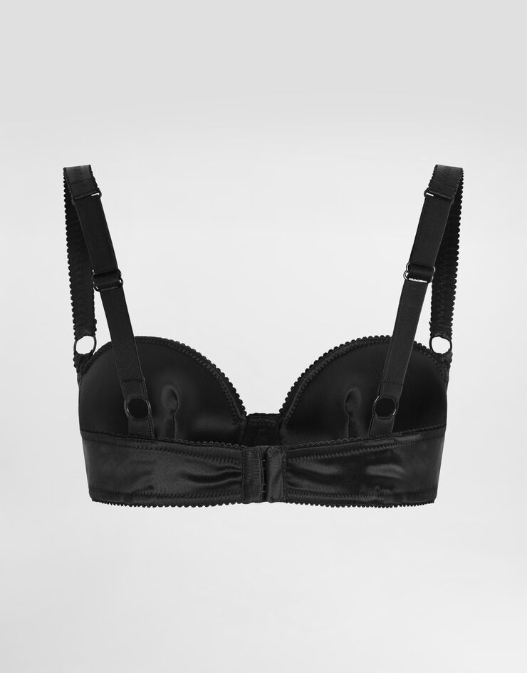 Dolce & Gabbana Balconette-BH aus Satin mit kegelförmigen Körbchen Schwarz O1B12TON06G
