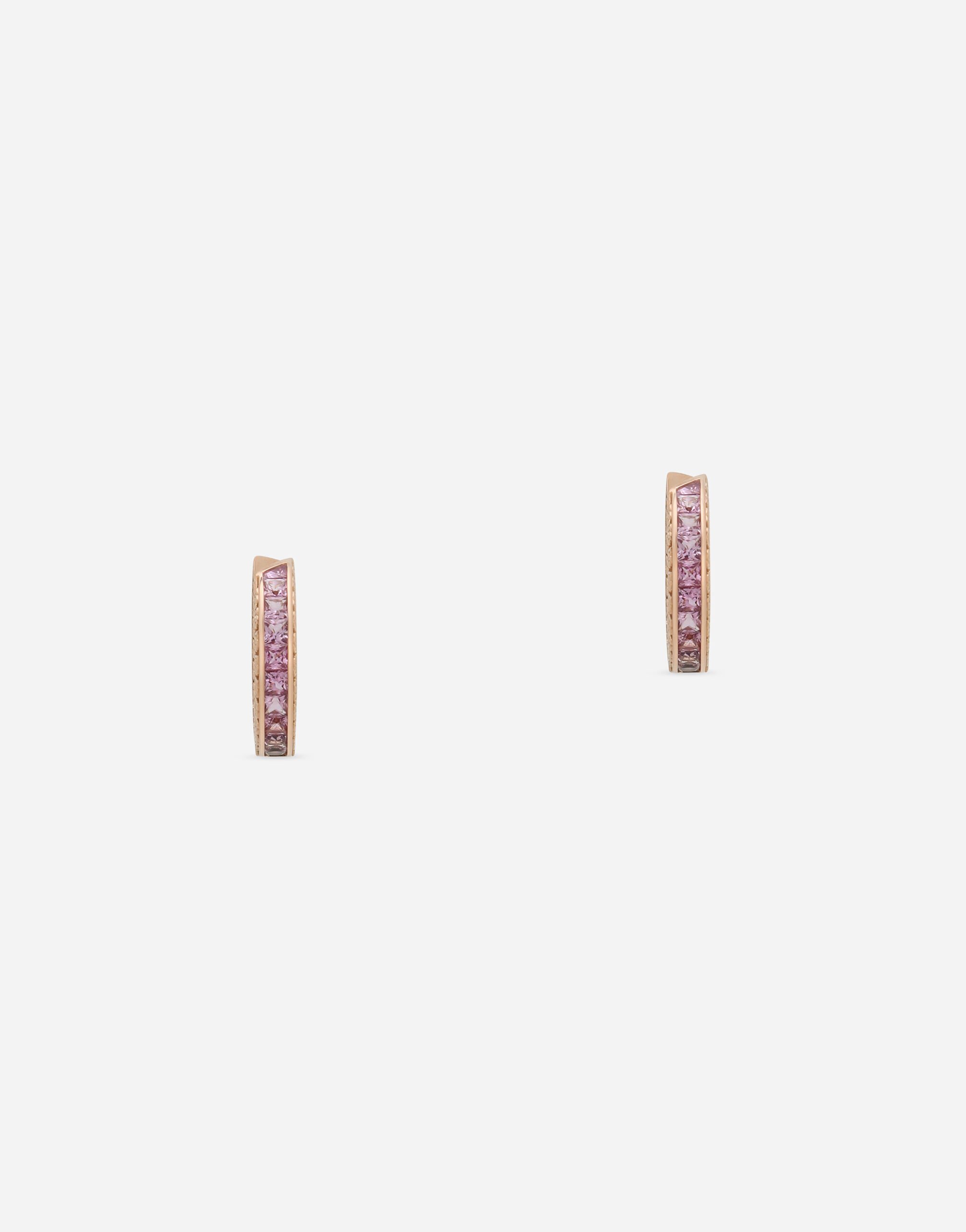 Dolce & Gabbana 핑크 사파이어 장식 18K 레드 골드 안나 이어링 골드 WSQB1GWPE01