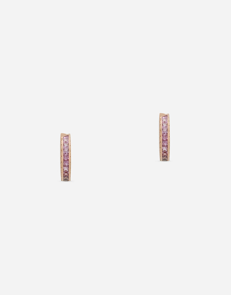 Dolce & Gabbana Boucles d’oreilles Anna en or rouge 18 ct avec saphirs roses Rouge WEQA5GWSAPI