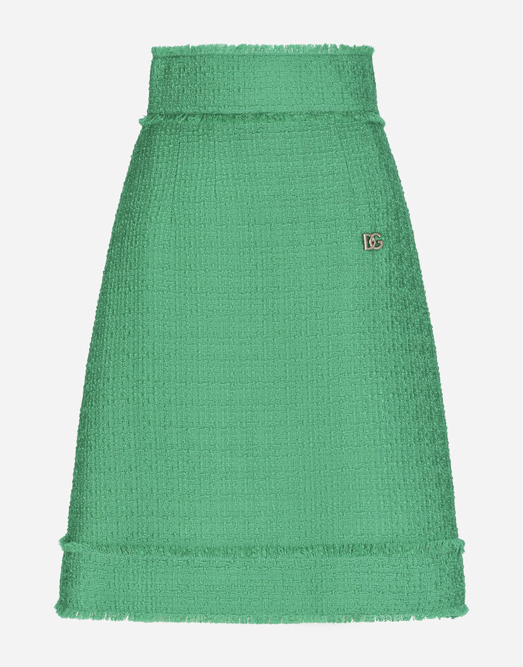 Dolce & Gabbana Raschel tweed midi skirt Green F4CKXTFMMHN