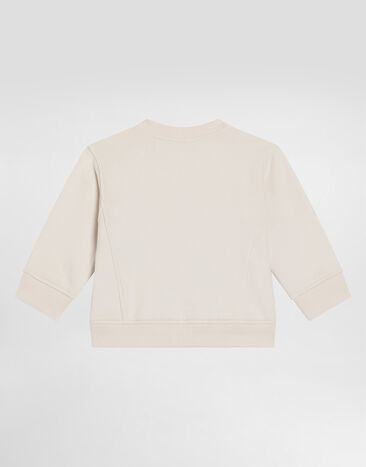 Dolce & Gabbana Round-neck sweatshirt with Dolce&Gabbana print Cream L1JWLYG7O5B
