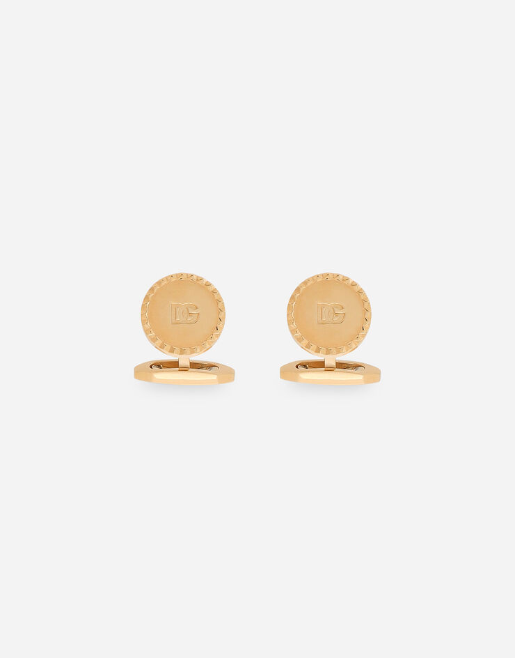Dolce & Gabbana Round cufflinks with DG logo Gold WFQ5L1W1111