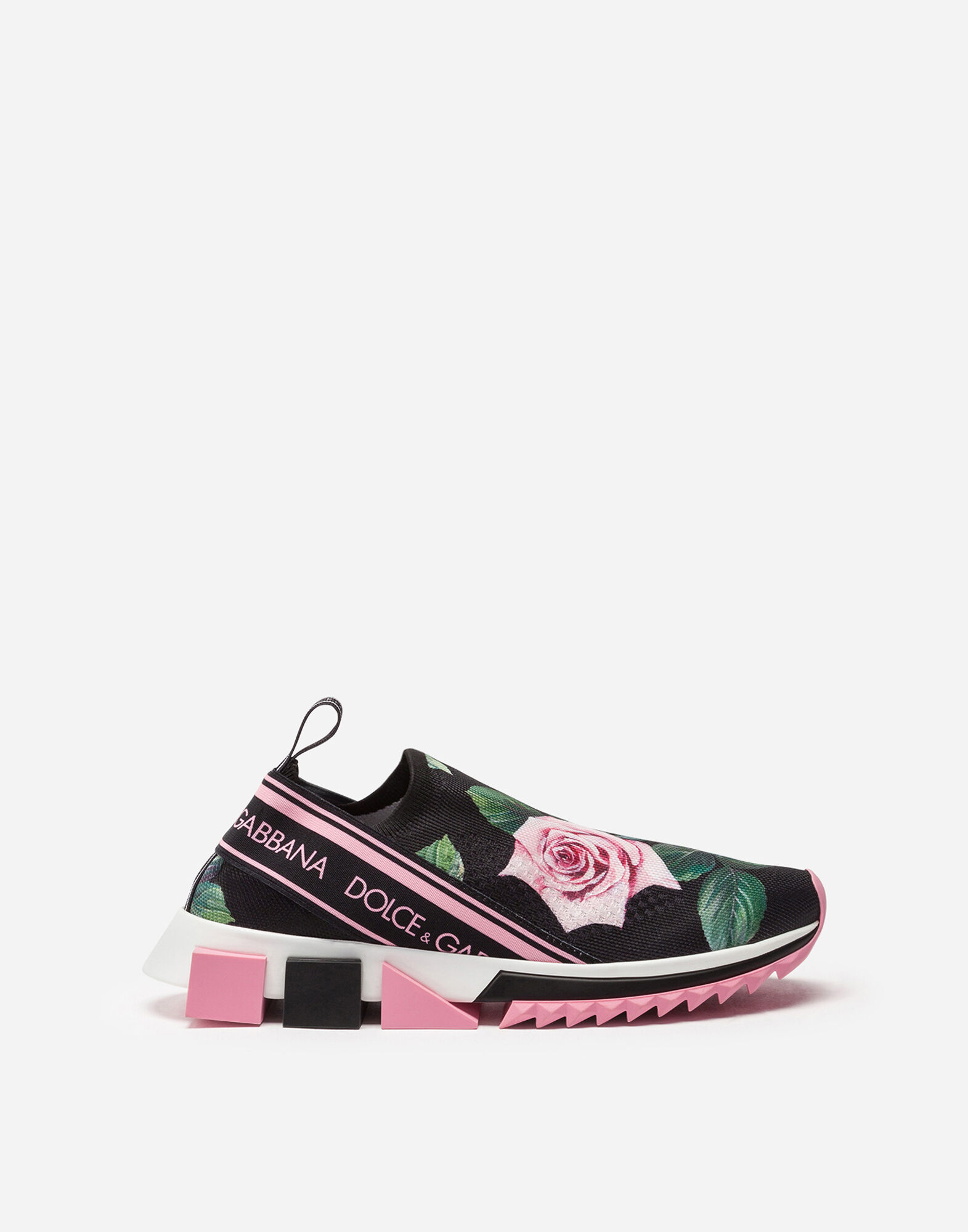 Dolce & Gabbana★素敵！ROSE STRETCH MESH SORRENTO SNEAKERS TROPICAL ROSE PRINT STRETCH MESH SORRENTO SNEAKERS