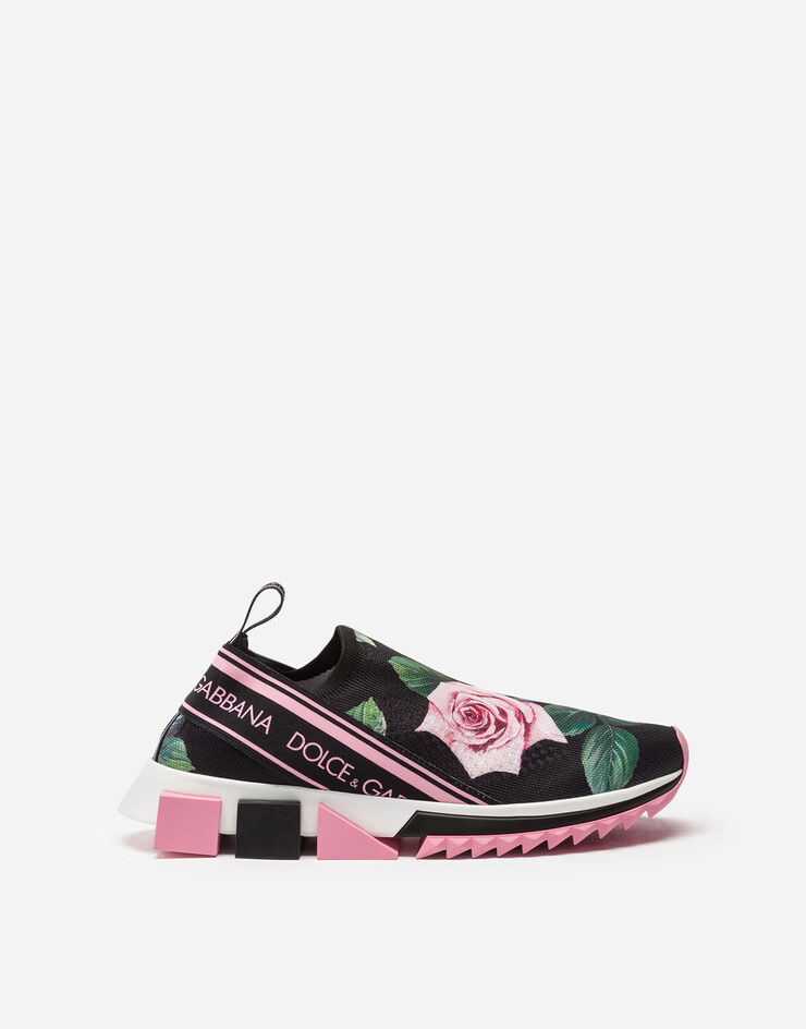 Dolce & Gabbana TROPICAL ROSE PRINT STRETCH MESH SORRENTO SNEAKERS STAMPA FLOREALE CK1595AX351